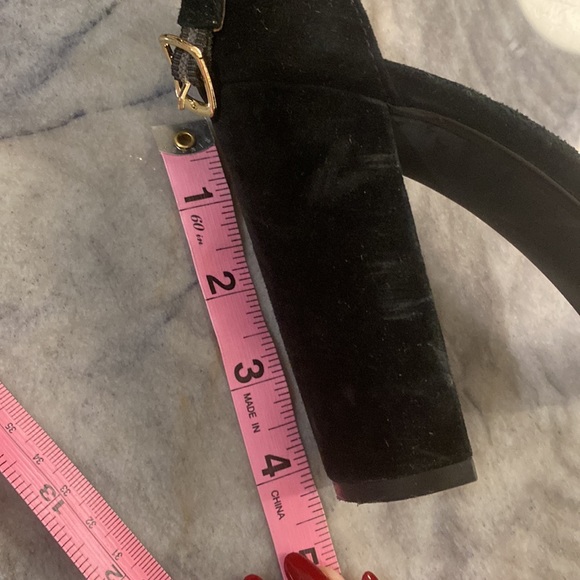 Steve Madden Carrson Suede Black Block Heels - Picture 7 of 8